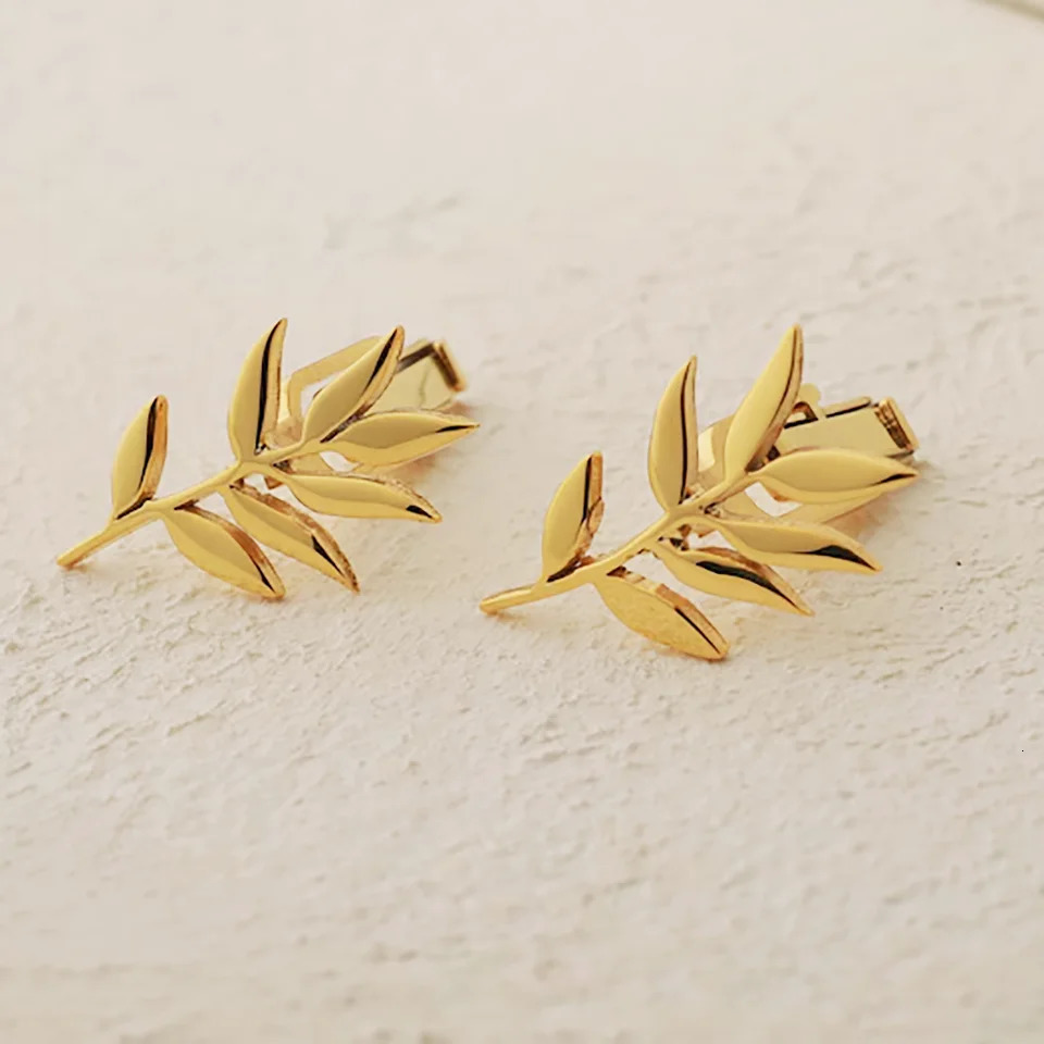 Personalized Olive Branch Cufflinks Simple And FashionableStainless Steel Classic Cufflinks Holiday Gifts For Friend. 241204