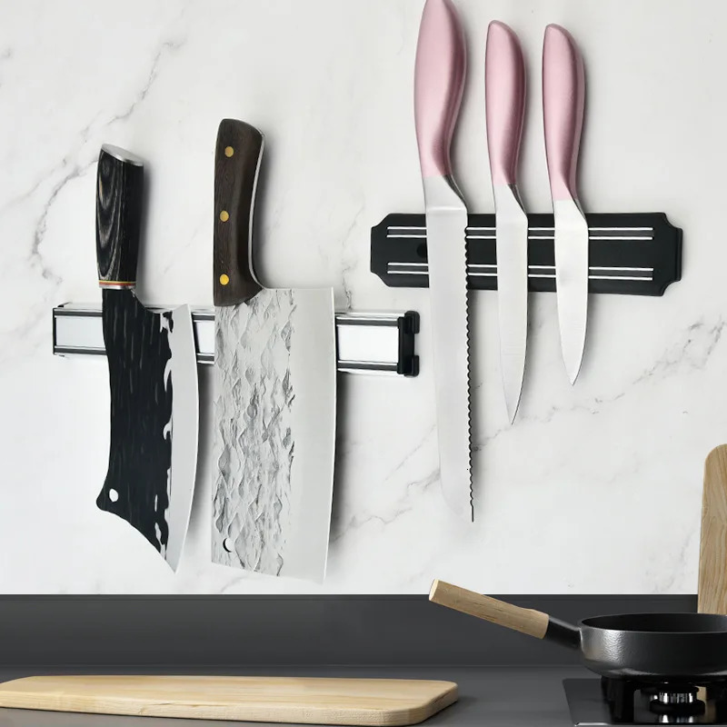 3 Sizes Magnetic Knife Holder Stainless Steel Knife Stand Wall Storage Rack Home Magnet Multi-purpose Kitchen Tool 241204