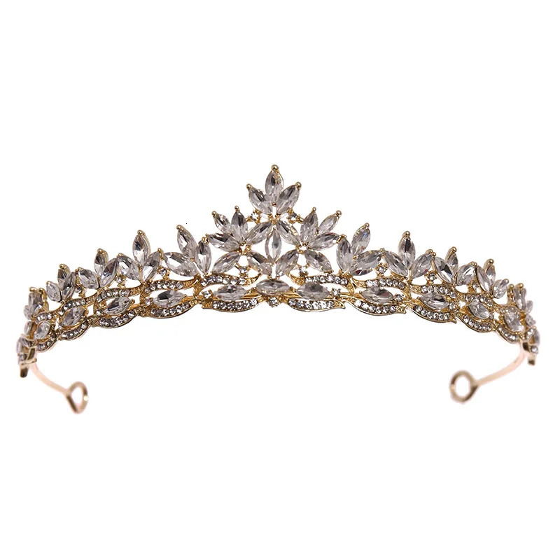 1pc simple bridal headdress alloy leaves embellished crown wedding hair accessories dress 241122