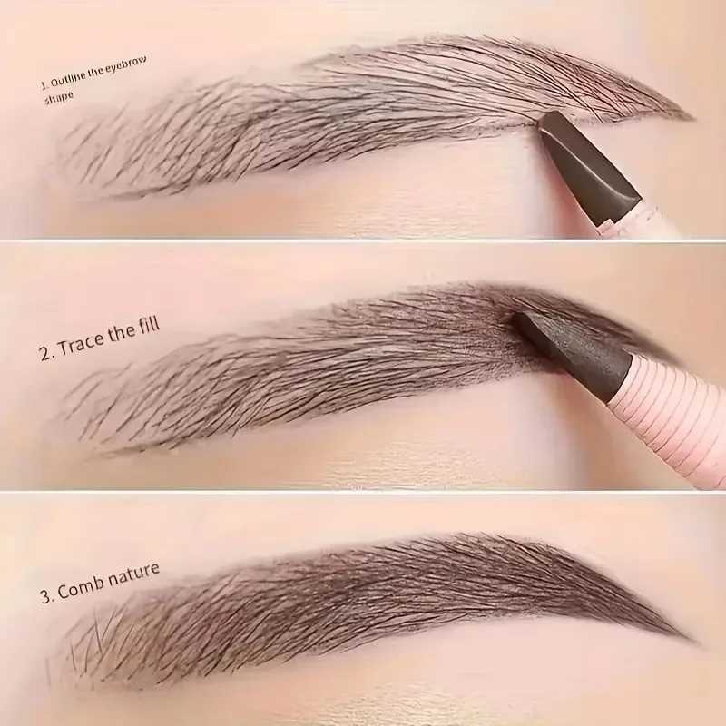6 color options Waterproof and stain free natural wood hard core wholesale natural wood eyebrow brushW241205