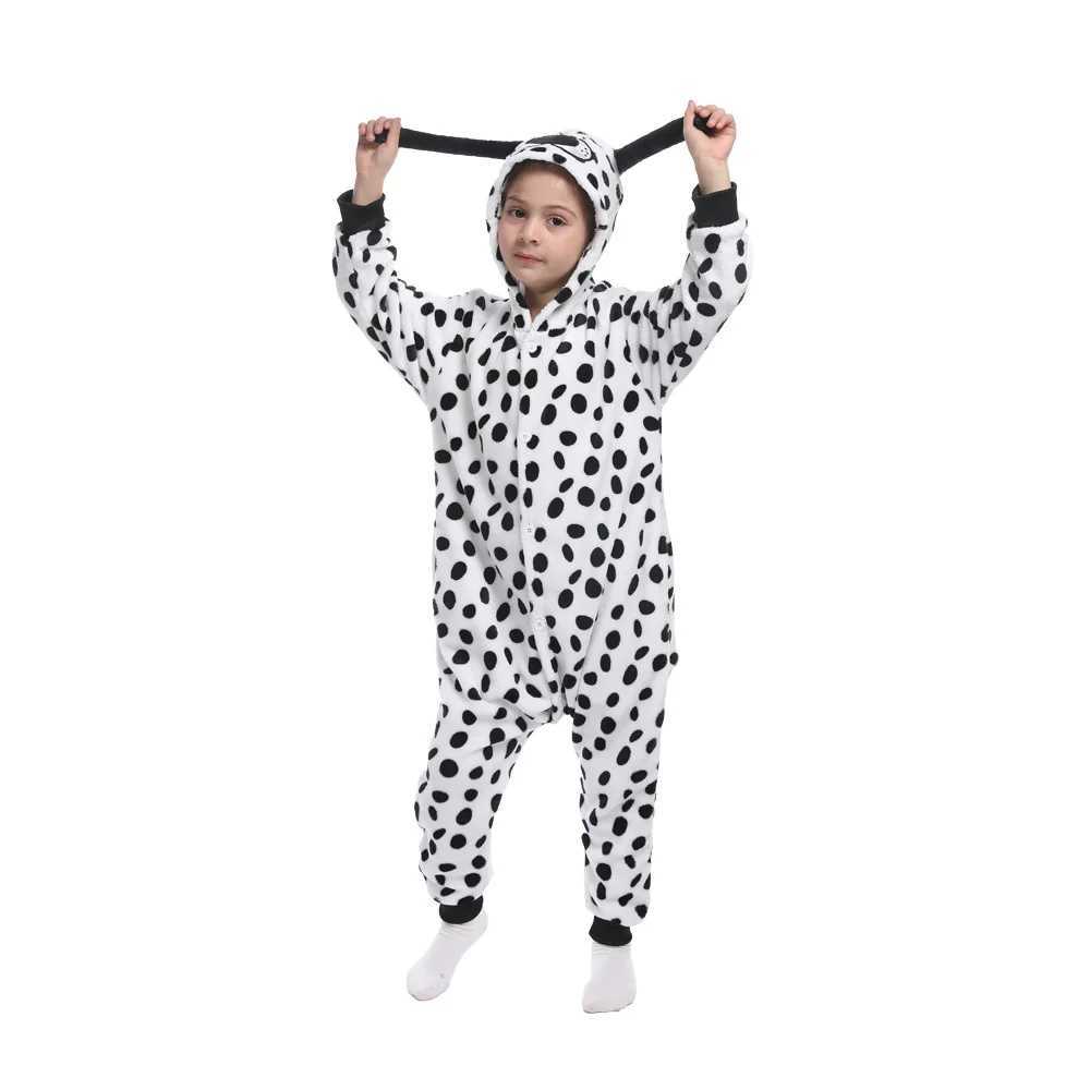 Pajamas 4 6 8 10 12 Years Children Kigurumi Pajamas Cartoon Flannel Panda Dog Jumpsuit Boy Girl Warm Clothes Baby Playsuit Kid Onesie H241205