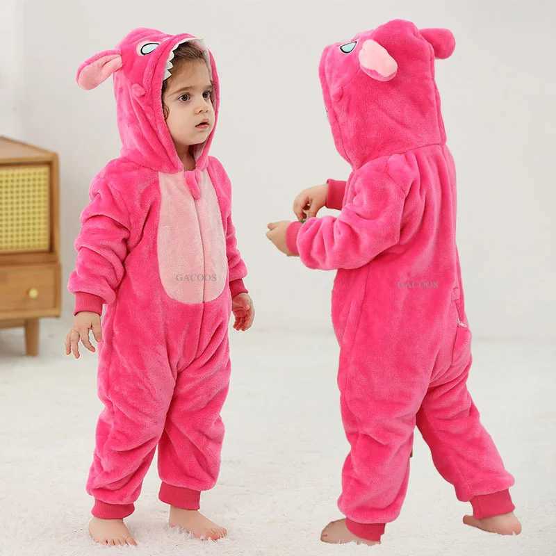 Pajamas Newborn Baby Girl Clothing Stitch Animal Cartoon Hooded Jumpsuit Winter Baby Pajamas Onesies Kids Sleepwear Newborn Baby Pyjamas H241205