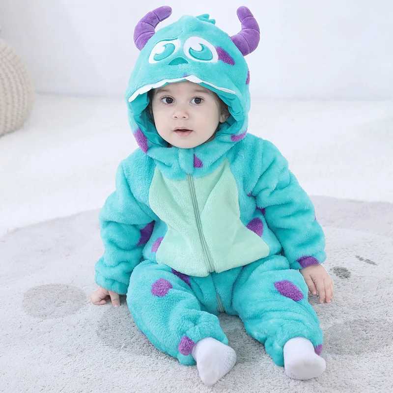 Pajamas 0-3Y Babies Romper Cute Animal Onesie Sully Oufit Baby Boy Girl Soft Warm Kigurumis Winter Sleepwear Halloween Funny Suit H241205