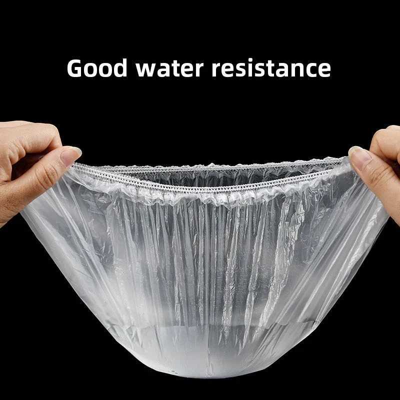 100/300pcs Disposable Plastic Shower C Elastic Disposable Shower Cs Anti Dust Waterproof Hat Hair Salon Beauty AccoriesXJ241205