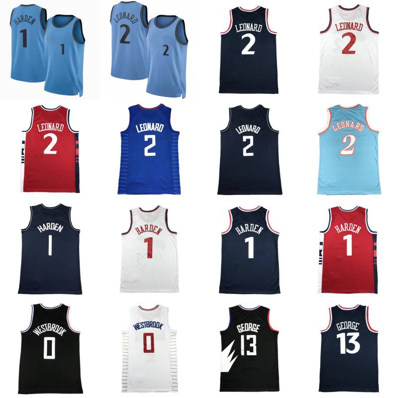 2024/25 New Kawhi Leonard Paul George Basketball Jerseys Mens Westbrook Harden City Shirt