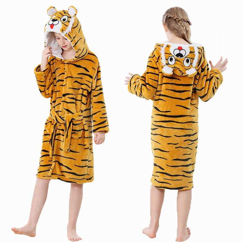 Pajamas Halloween Dinosaur Bathrobes for Children 3 5 7 9 11 13 Years Kids Animal Flannel Homewear Boy Hooded Sleepwear Girls Nightgown H241205