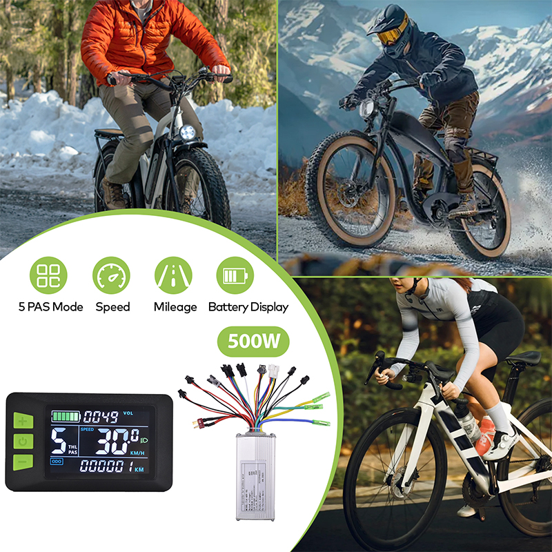Advanced 350W E-Bike Drive Unit - Durable Brushless Construction with Visible LCD Interface