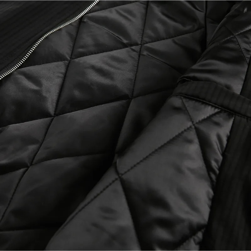 PFNW unisex winter warm fur collar hooded bedding jacket trend brown loose leather cover short cotton padded jacket 241202