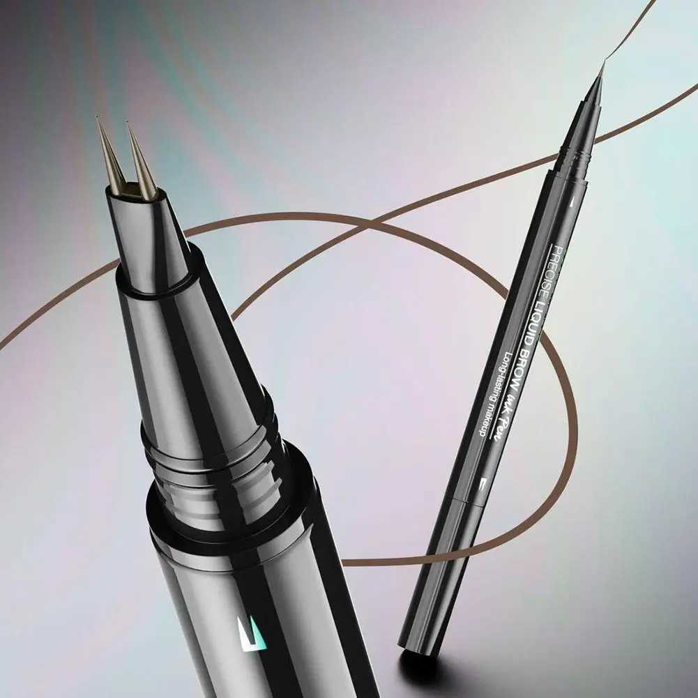 Double headed 2-point eyebrow tattoo pencil waterproof 2-in-1 liquid eyebrow durable natural eyebrow eyeliner W241205