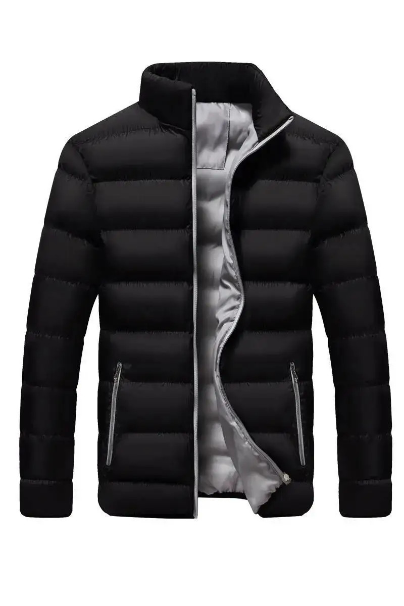 Thickened autumn/winter mens sports cotton clothes hanger collar cardigan outdoor padded jacket casual and warm 241202