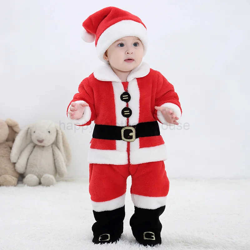 0-3 Years Old Christmas Kids Cute Costume Santa Claus Cosplay Costume Comfortable Toddler Costume Christmas Par SetXJ241205