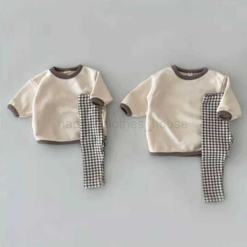 2024 Korea Sle Spring Babys Sets Soft Cotton Long Sleeve Girls Boys Top Pant 2Pcs Set Baby Clothes Set NewbornXJ241205