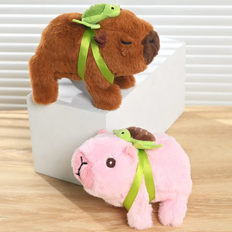 Simulation Electric Plush Cute Capybara Doll Toys Walking Barking Electronic Pet Capybara Baby Interactive Toddler Toys 241204