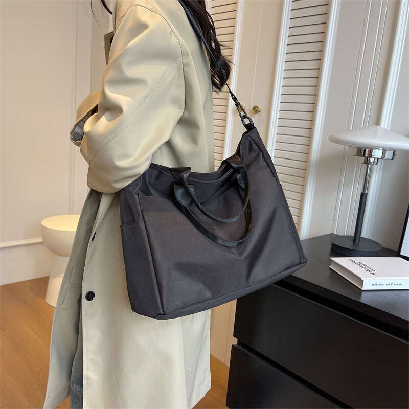 Oxford Cloth Cotton Material Large Capacity Tote Shoulder College Students Handheld Simple Crossbody Bag