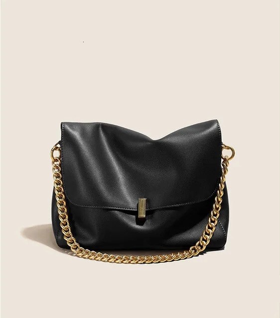 Large Cow Flap Shoulder Chain Bag Solid Genuine Leather Female Crossbody Handbag Messenger Bags Genuine Leather BagVoyage