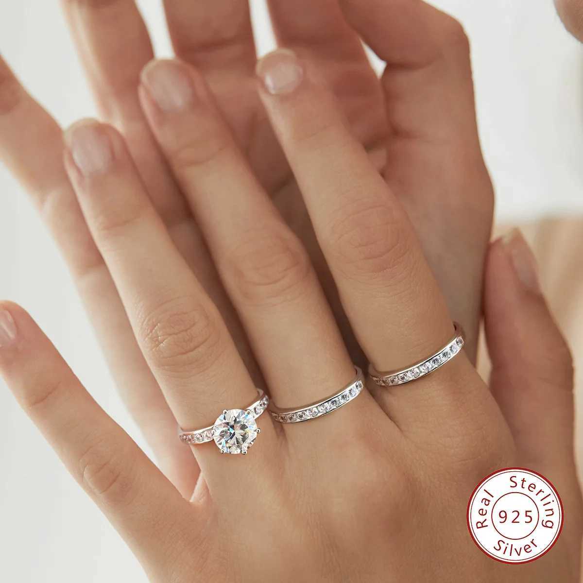 TBCYD 2CT 3-in-1 Moissanite Detachable Stackable Ring Set Suitable for Women S925 Silver D Diamond Wedding Band Party Exquisite Jewelry W241205