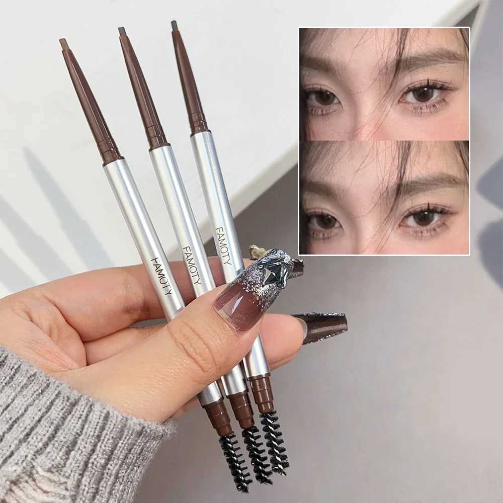 Double headed matte eye brush makeup pen waterproof long-lasting black brown gray stain free eye brush crayon W241205