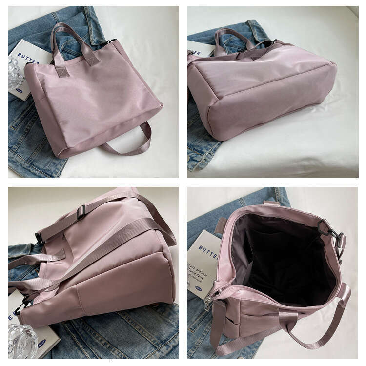 Oxford Cloth Cotton Material Large Capacity Tote Shoulder College Students Handheld Simple Crossbody Bag