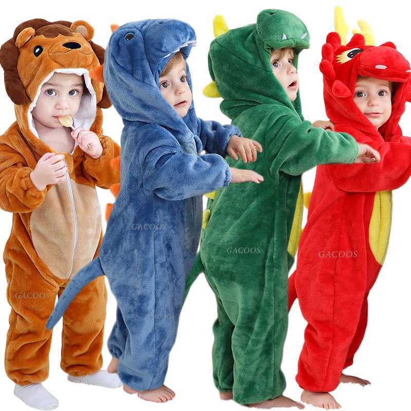 Pajamas Baby Rompers Winter Kigurumi Lion Costume For Girls Boys Toddler Animal Jumpsuit Infant Clothes Pyjamas Kids Overalls ropa bebes H241205