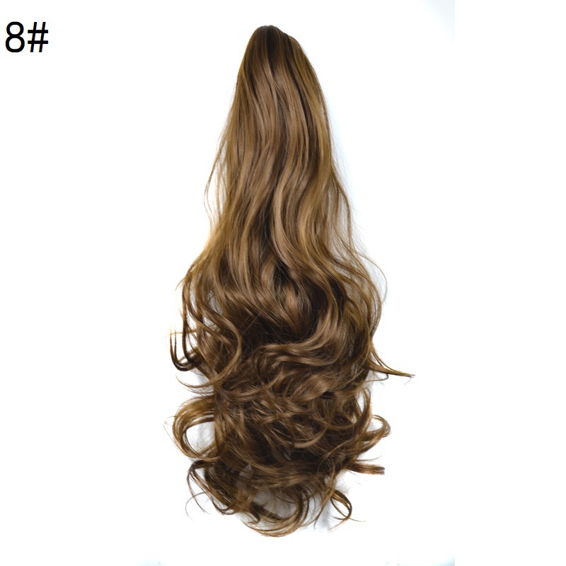 Women Curly Hair Simulation High Ponytail Grasping Clip Ponytail Big Wave Chemical Fiber Claw Clip Fluffy Natural