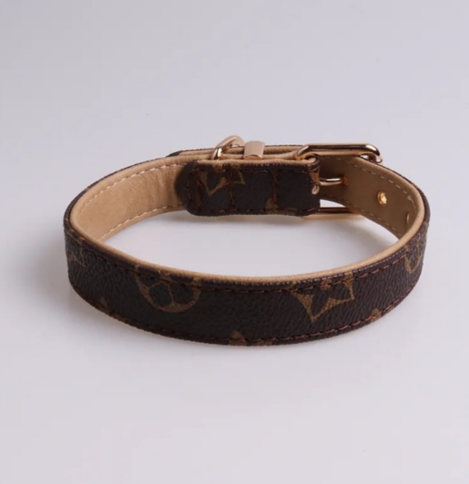 1 Set Dog Collars Leash Classic Presbya Designer Letters Pattern Print Leashes PU Leather Fashion Ca 0103 0110I