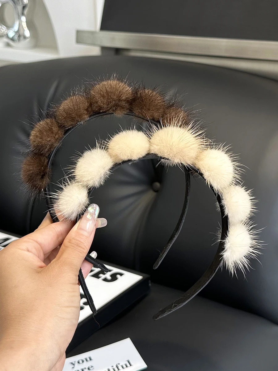 100% genuine mink headband for women luxurious winter high-quality genuine fur headband for women fashionable headband for women fur gifts are selling