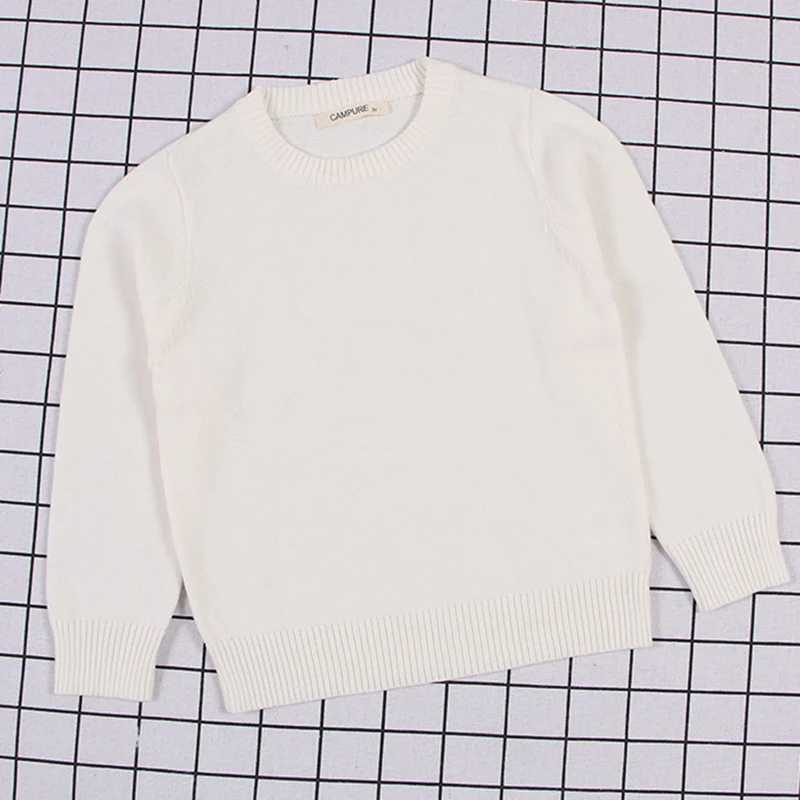 New Spring Childrens Pullup Top Baby Boys and Girls Solid Color Sweater Autumn Childrens Sweater Knitted Bottom Boys Sweater W241205