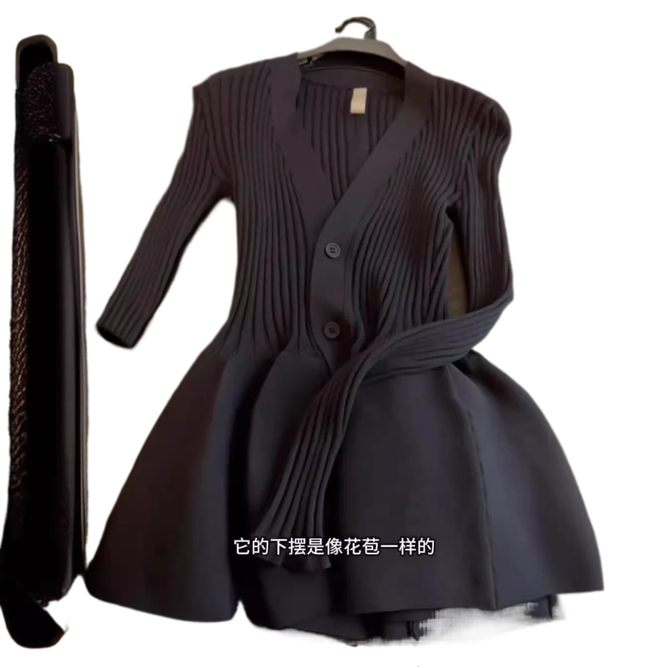 Spring Design Knitted Shirt For Women 2024 New Style Wer Bud Bottom V-neck Small Fragrant Long Sleeve Top