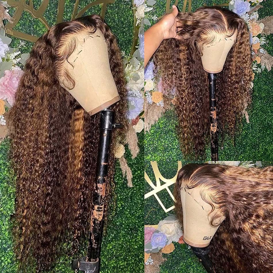 Sophianna 13X6 Highlight Curly Front Human Hair 13X4 Loose Deep Wave Frontal Wig Ombre Colored 30 Inch Hd Lace Wigs