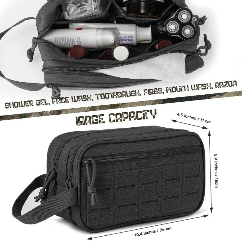 Toiletry Bag For Men Hygiene Mens Shaving Kit Travel shower Waist BackpackTool Molle Pouches Small Dopp belt bag 241204