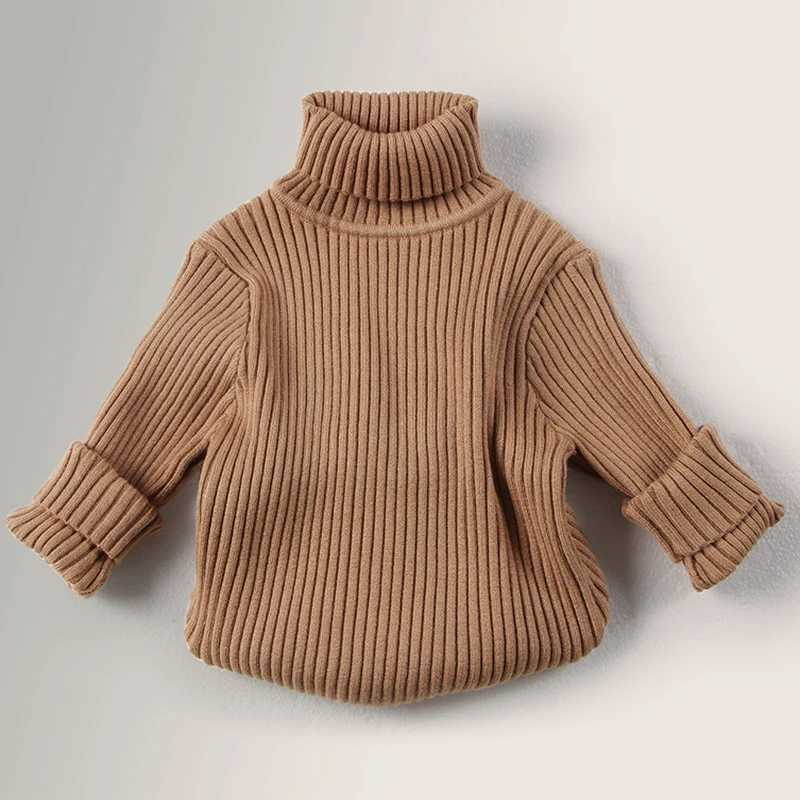 Autumn Baby Boys Girls sweaters Turtleneck Solid New Baby Kids sweaters warm long sleeved Turtleneck winter sweaters Knitwear W241205