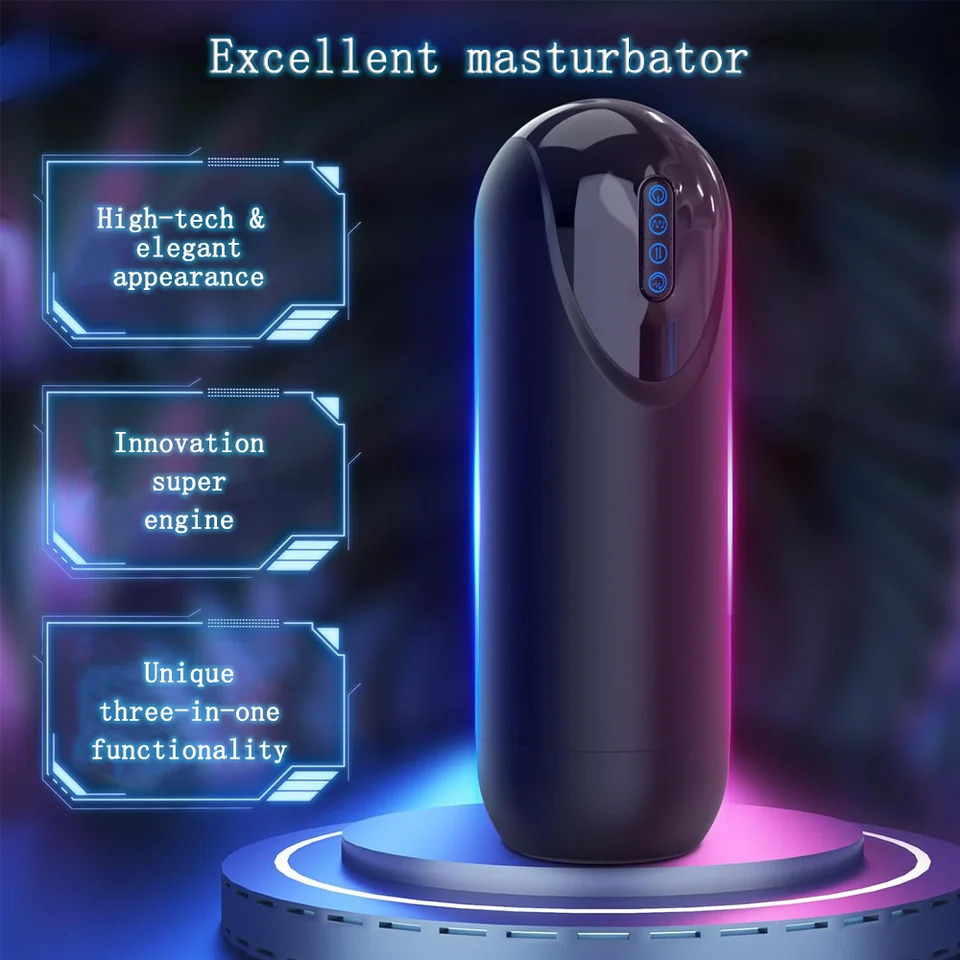 3-in-1 Masturbator Vibration Thrust Suction Real Vaginal Oral Sex Masturbation Cup Sex Toys Male Adult Products 241205