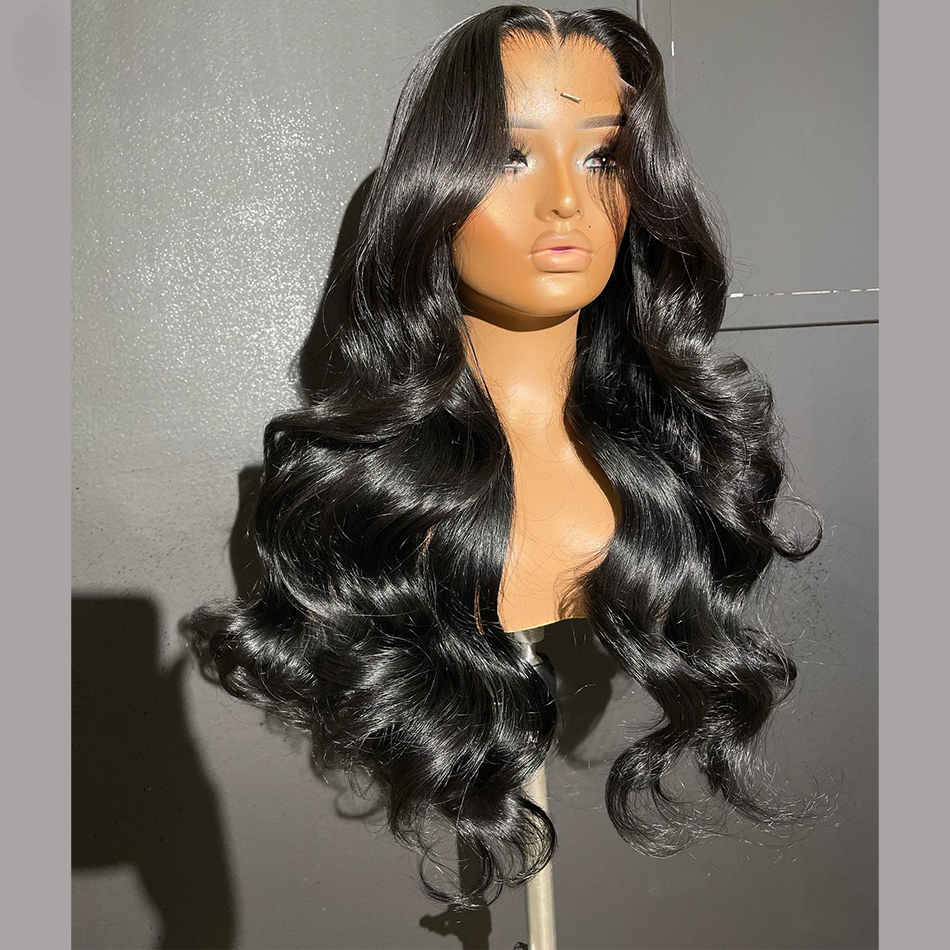Free shipping Highlights Blue Blonde Colored Transparent Lace Frontal 13x4 Body Wave Human Hair Wigs PrePlucked Wig For Black Women
