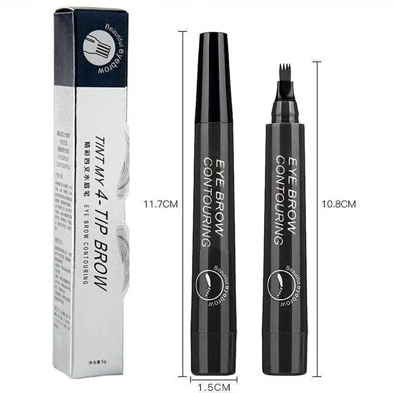 Four Pronged Liquid Eyebrow Pencils durable stain free waterproof and sweat resistant. There are 5 colors to choose from W241205