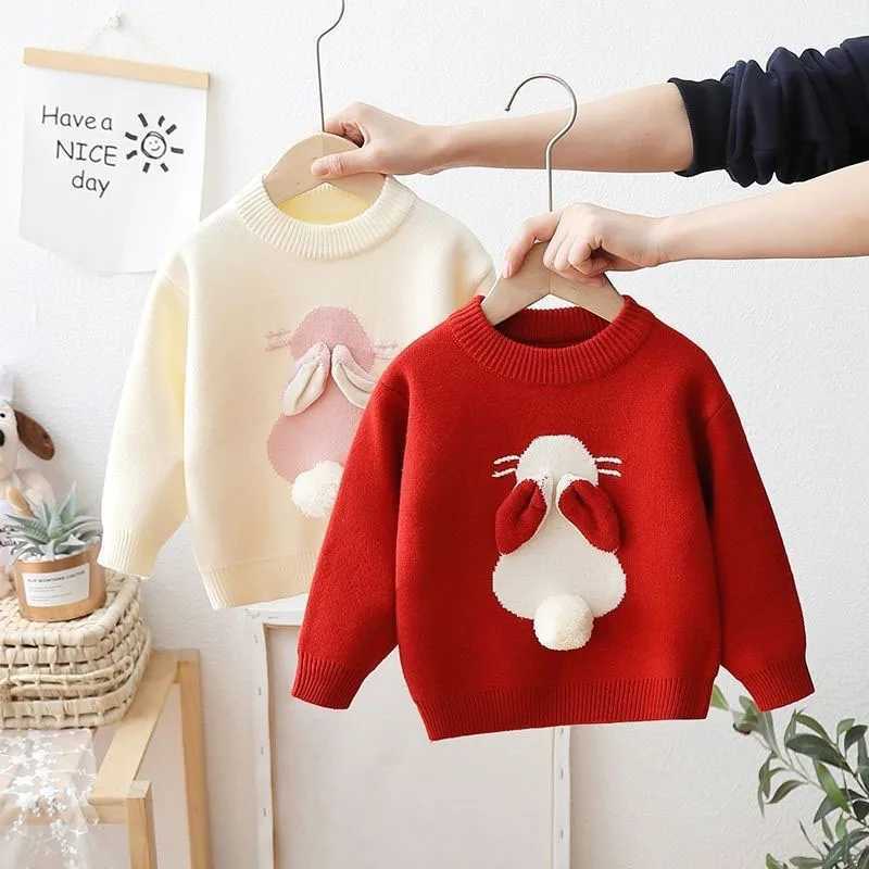 Milancel New Spring Childrens Sweater Girl Sweet Rabbit Knitted Top Childrens Coat 2-7Y W241205