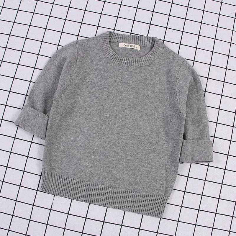 New 2022 Baby Boys and Girls Sweater Childrens Solid Color Cotton Knitted Sweater Brand Cotton Long Sleeve Childrens Knitted Top W241205