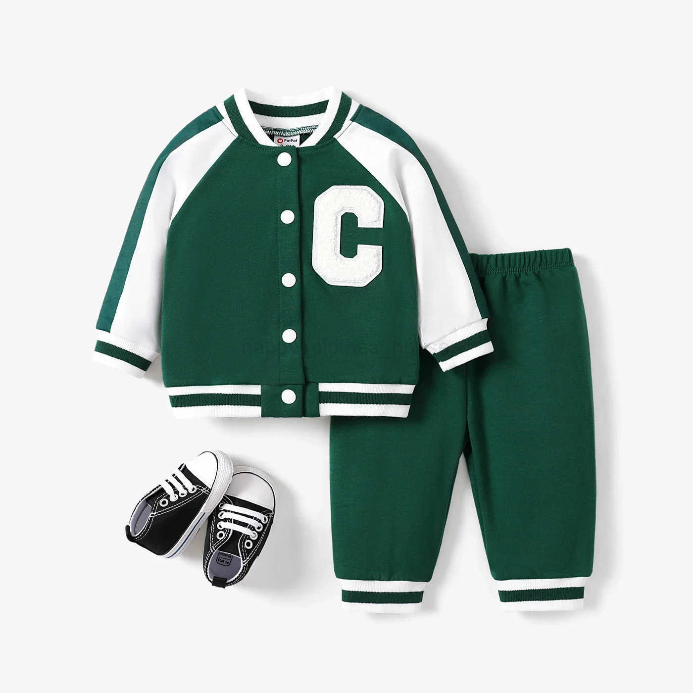 2PCS Baby Boy/Girl Button Design Avant-garde Set Positioning print Casual/Outdoor Perfect for Outings and Daily WearXJ241205