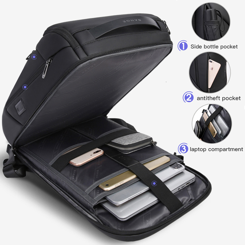 PT056,BANGE Anti Theft Waterproof Laptop Backpack 17 Computer Bag Travel Business Hiking Backpacks School Back Pack Mochila For Men