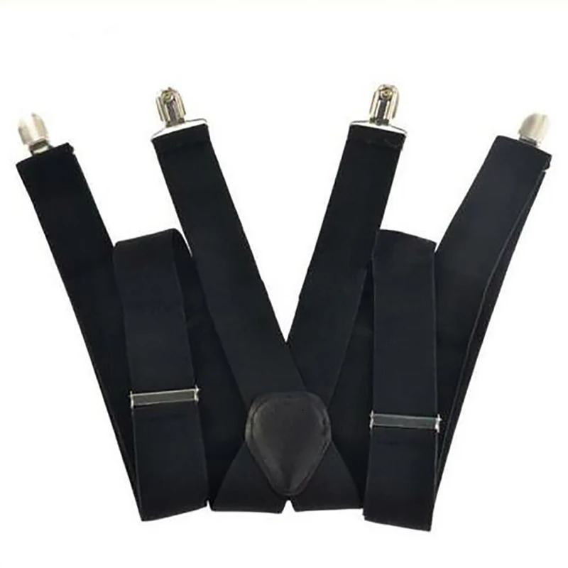 352520mm Wide Men Suspenders High Elastic Adjustable 4 Strong Clips Suspender Heavy Duty X Back Trousers Braces 241122