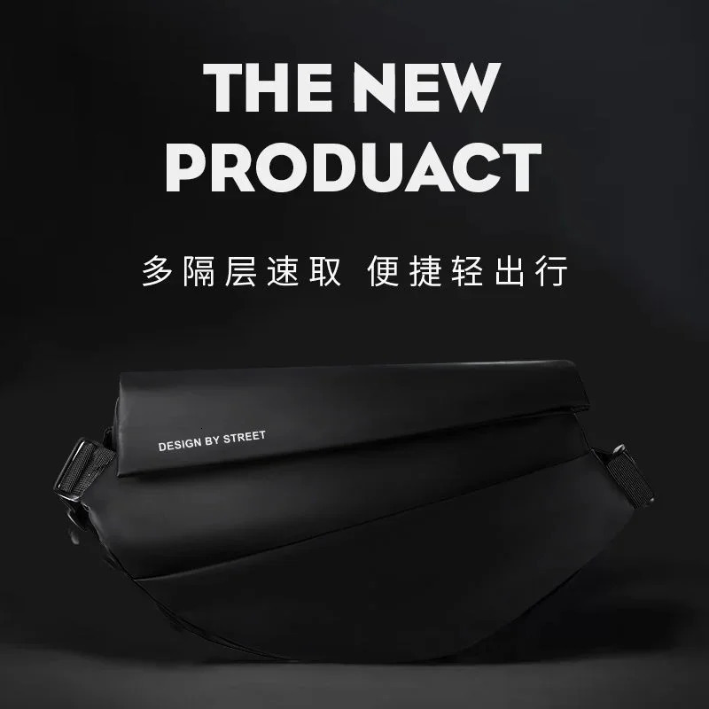 Mens Fashion OneShoulder Messenger Casual LargeCapacity Backpack Cycling Sports Travel Multifunctional Chest Bag 241204