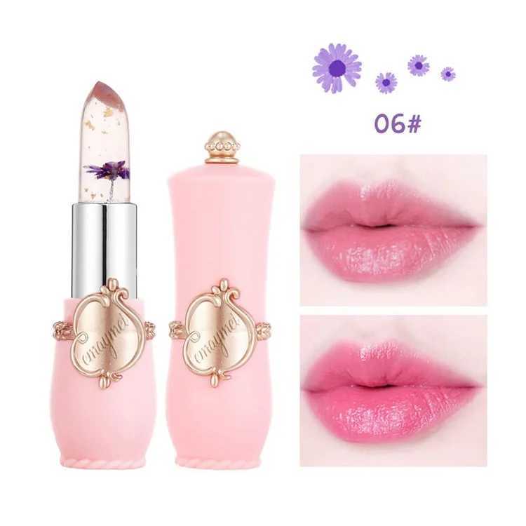 6 Sticks Transparent Moisturize Jelly Dried Flower Temperature Change Lipstick Crystal Clear Lipstick Set Makeup CosmeticXJ241205
