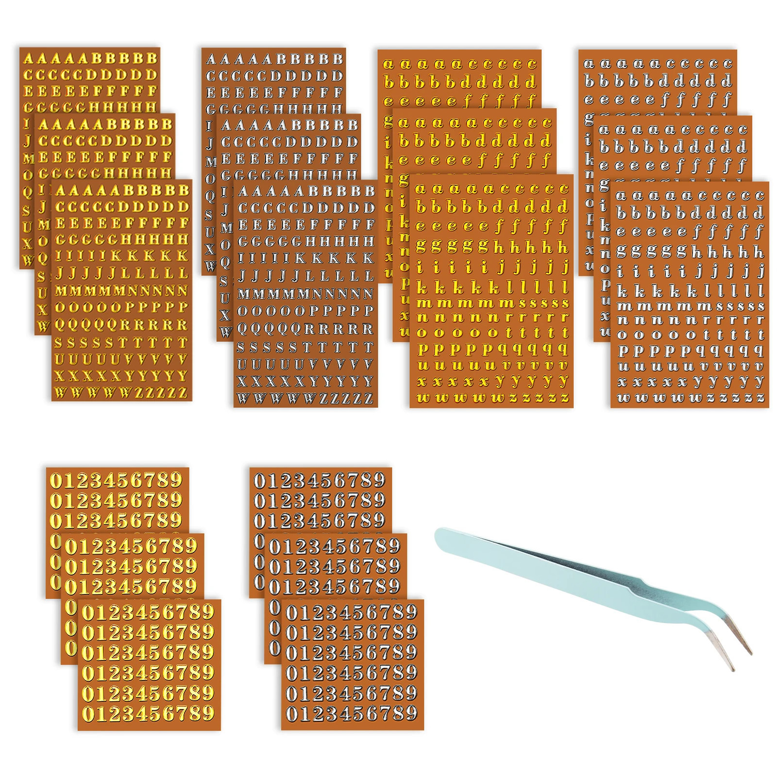 Nail sticker set salon art gift small letter decoration accessories English letters DIY with self-adhesive stickers 241205