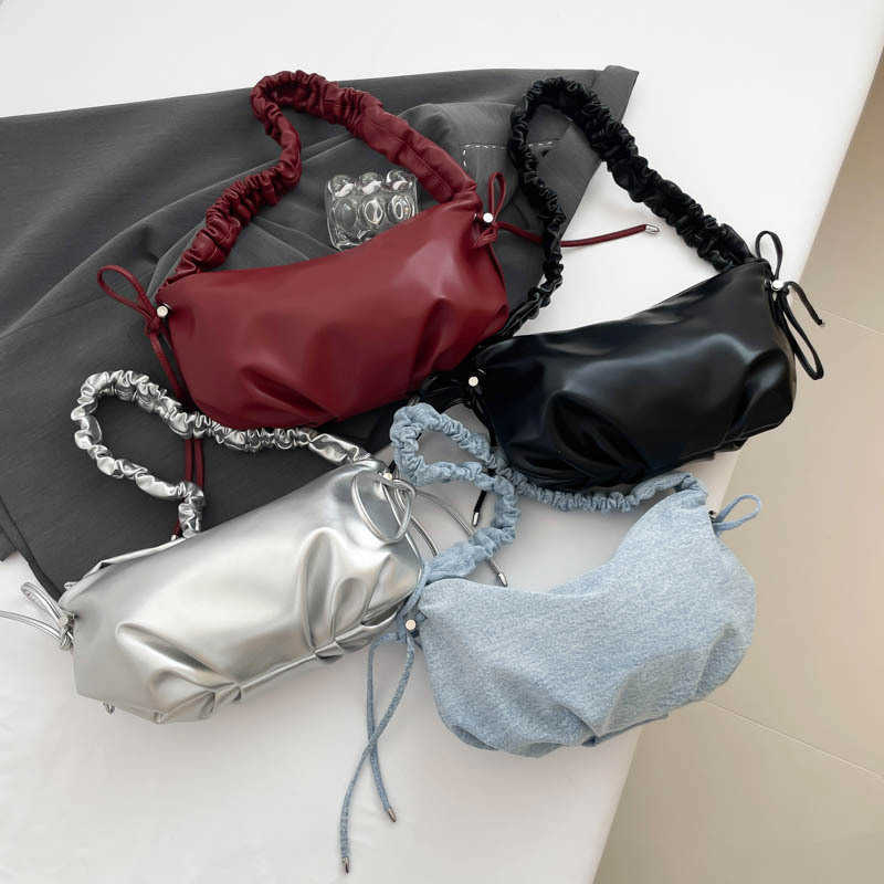 Bag Womens Tote Bag Large Capacity Autumn and Winter Shoulder Bags Pleated Luxury Y2k Hobo Bags 241205