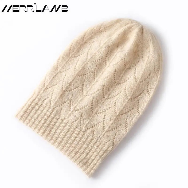 High quality winter hat womens cashmere knitted solid jacquard skull hat beans 241205