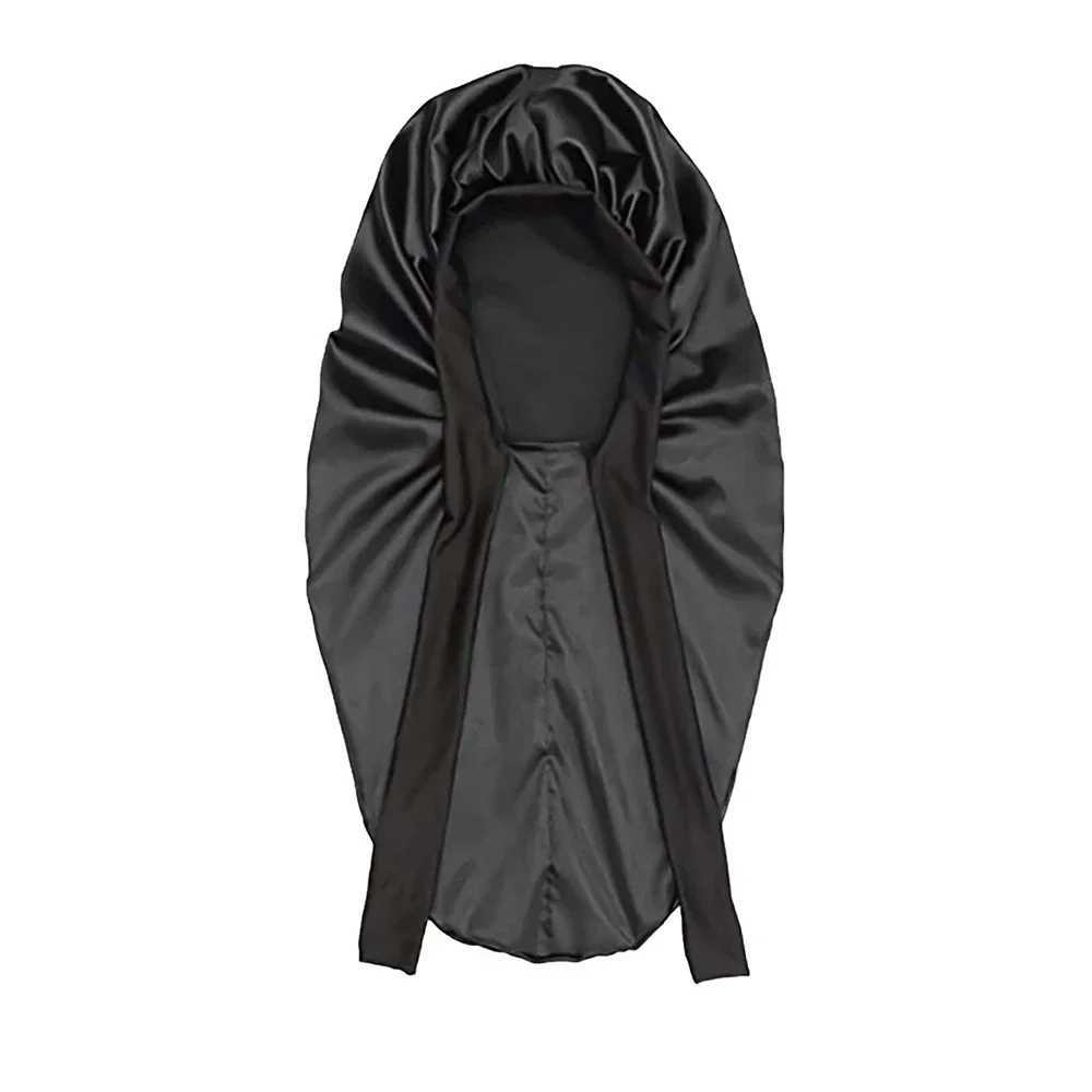 Women Bonnet Satin Sleeping Hat Long Tail Braid Hair Night Sleep C Head Cover Bonnets Shower Cs for Sauna Bathing BonnetXJ241205
