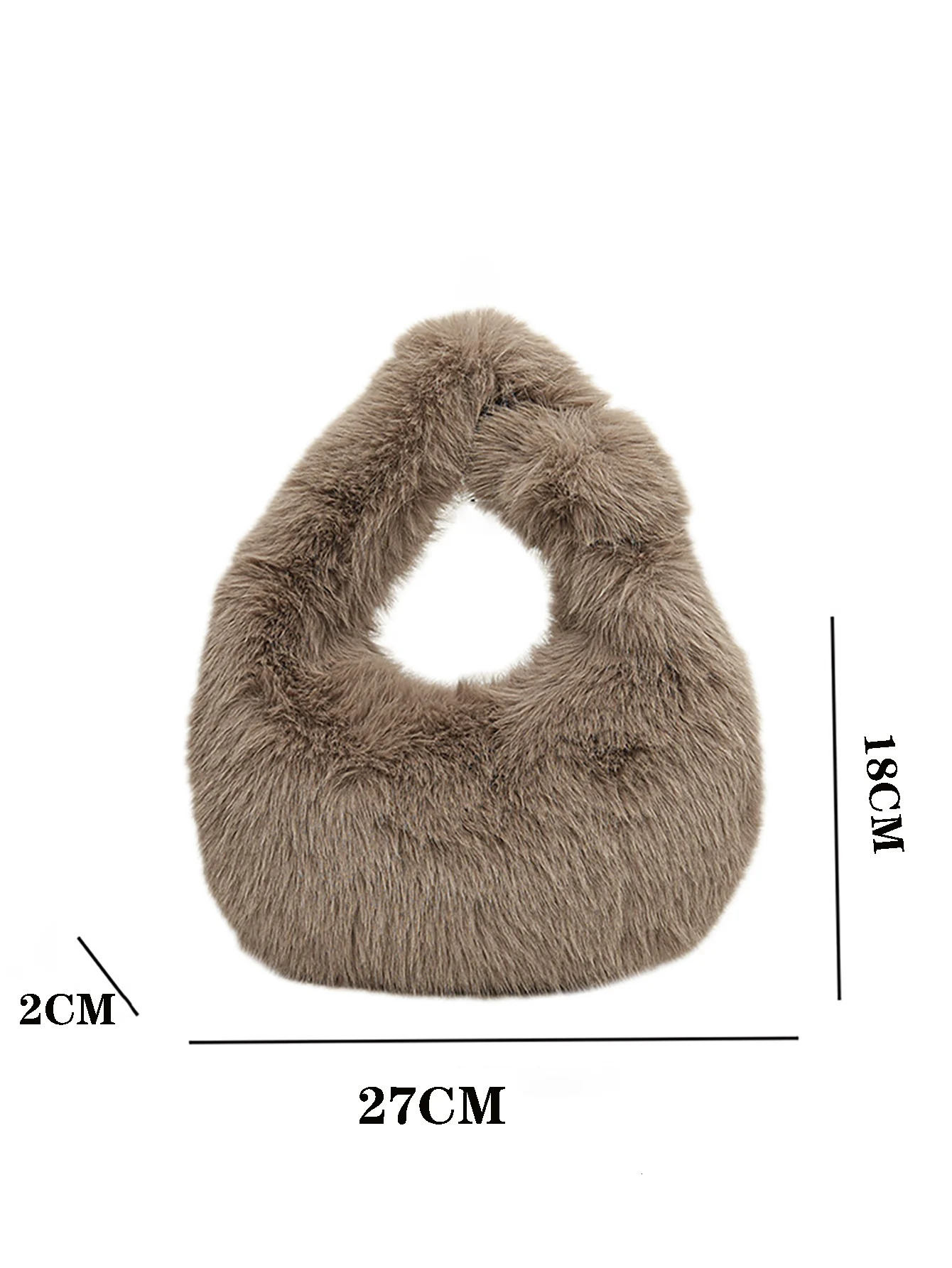 Luxurious Faux Fur Fashion Soft LargeCapacity Winter Tote Bag Versatile Plush Handbag for Fall and 241205