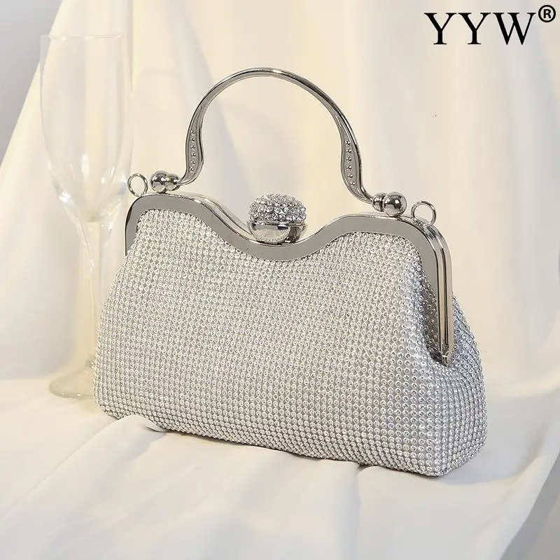 Fashion Women Clutch Bag Evening With Rhinestone Vintage n For Ladies Party Purse Wedding Female Clutches 241204