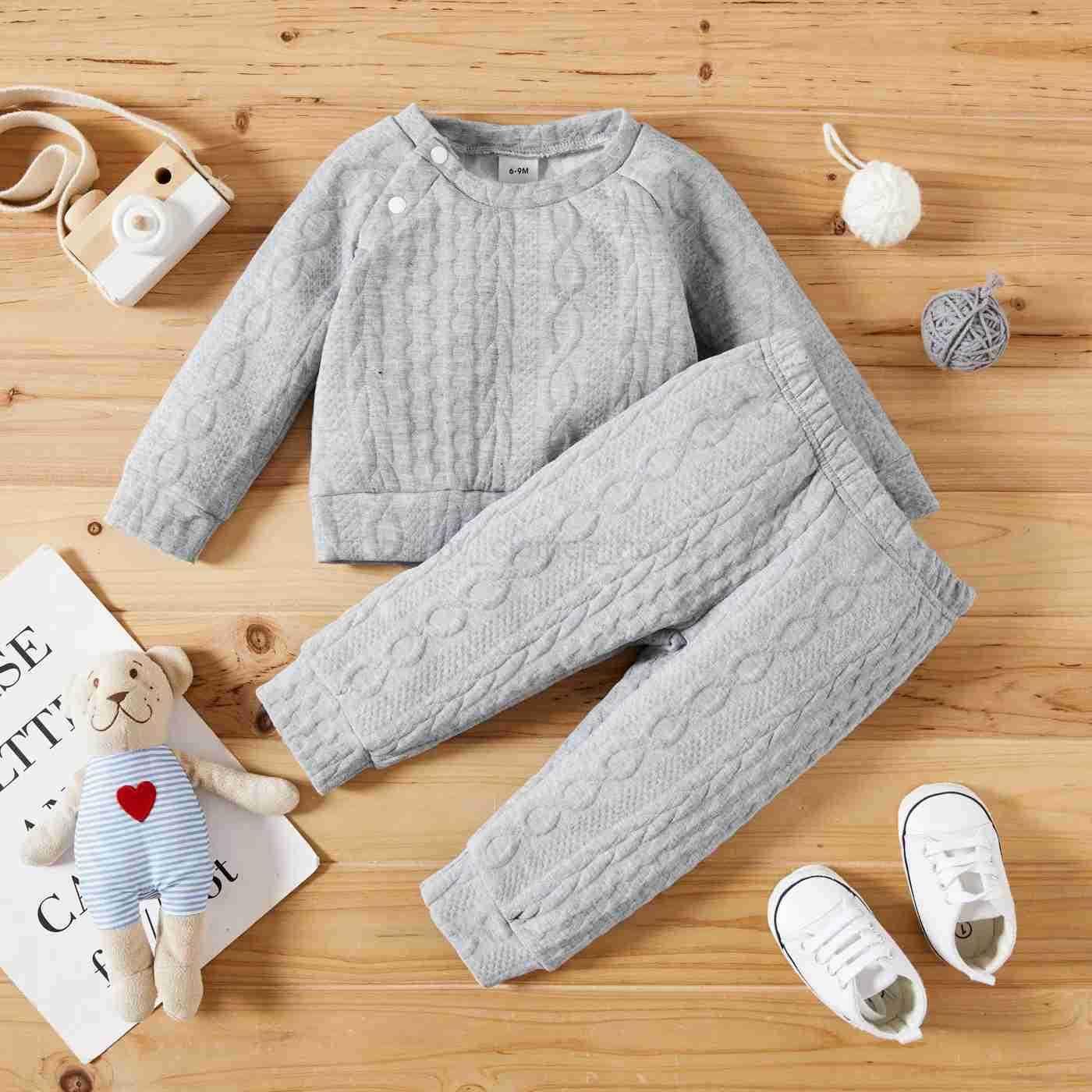 7 Colors Newborn Baby Girl Boy Clothes Set Solid Color Long Sleeves Top+Pants 2PCS Outfits Leisure Sport Autumn Winter CostumeXJ241205