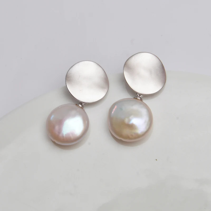 ASHIQI Real 925 Pure Silver Korean Earrings Natural Freshwater Pearl Womens Fashion Jewelry 241205