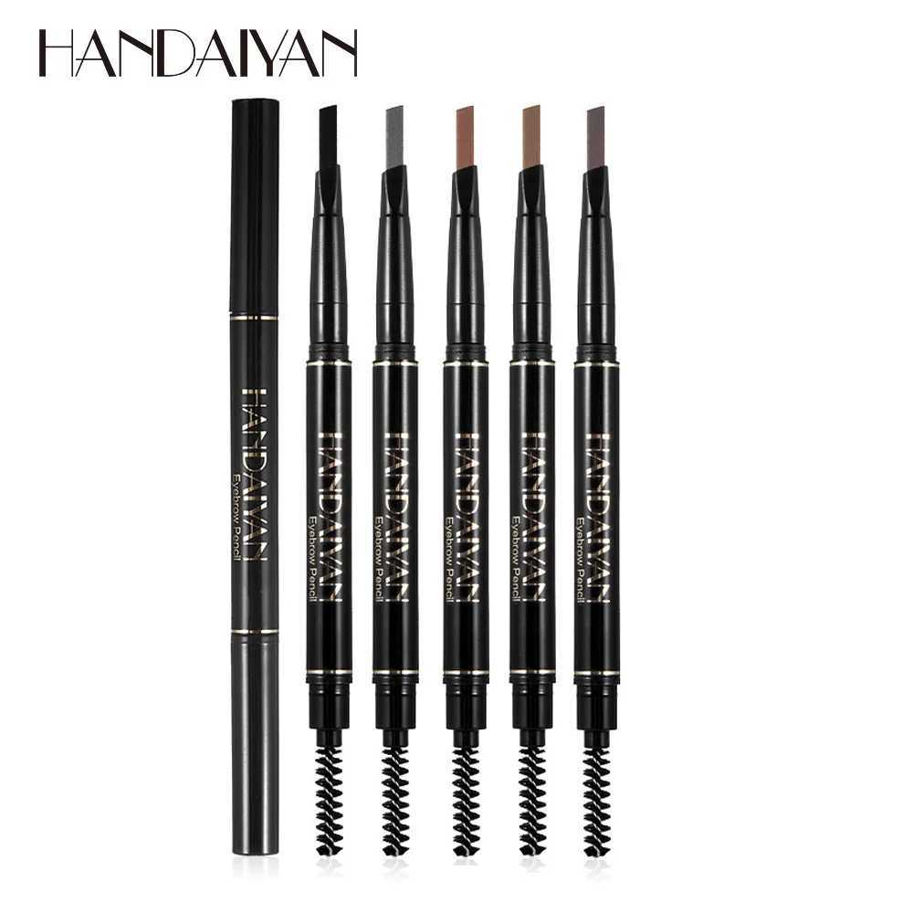 Handaiyan Makeup Double Headed Eyebrow Enhancer Eyebrow Styling Drawing Black Pencil with Brush Makeup Tool Eyebrow ColoringW241205